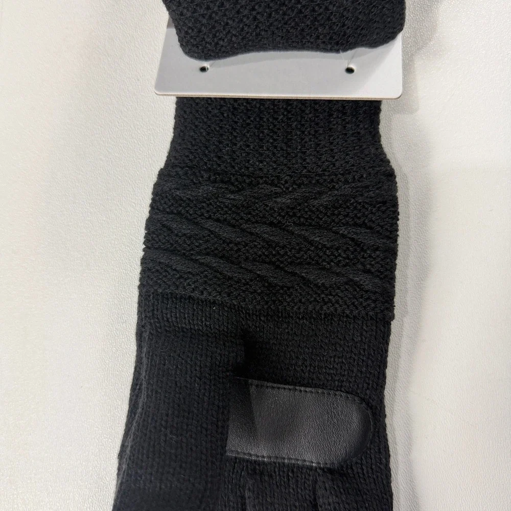 Isotoner Womens Black smartDri smartTouch Eco Comfort Knit Gloves A519K2 1SZ NEW